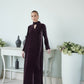 High Neck Slit Velvet